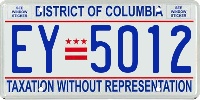 DC license plate EY5012