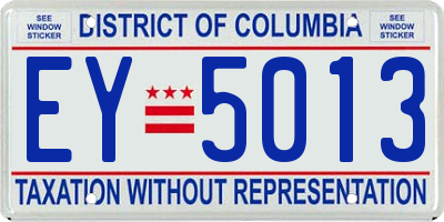 DC license plate EY5013