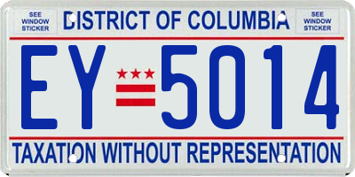 DC license plate EY5014