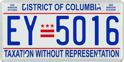 DC license plate EY5016