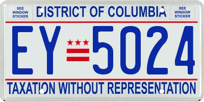 DC license plate EY5024