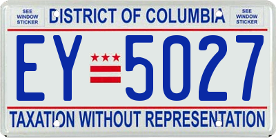 DC license plate EY5027