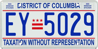 DC license plate EY5029