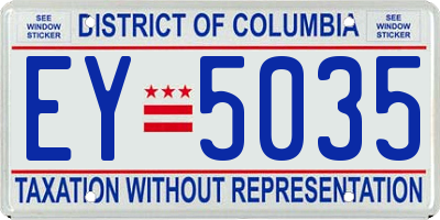 DC license plate EY5035