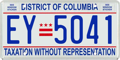 DC license plate EY5041