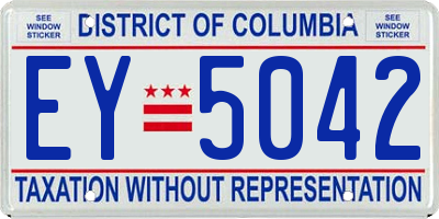 DC license plate EY5042