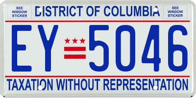 DC license plate EY5046