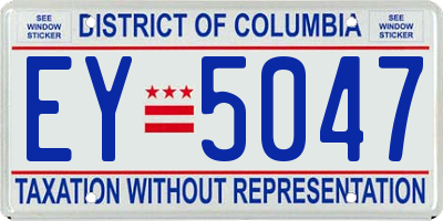 DC license plate EY5047