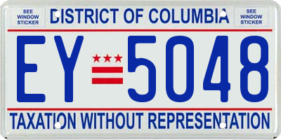 DC license plate EY5048