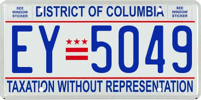 DC license plate EY5049