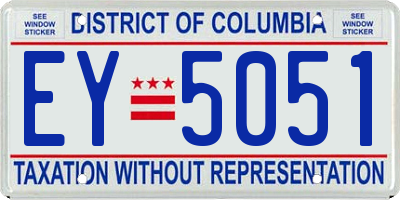 DC license plate EY5051