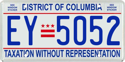 DC license plate EY5052