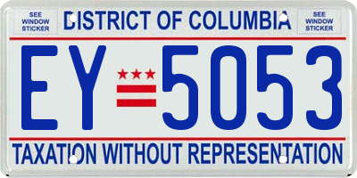 DC license plate EY5053