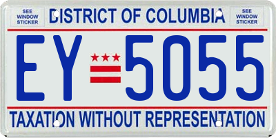 DC license plate EY5055