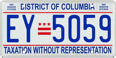 DC license plate EY5059