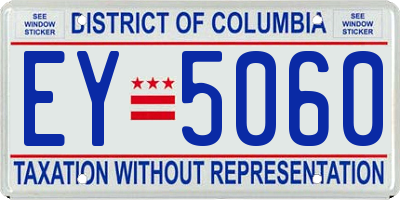 DC license plate EY5060
