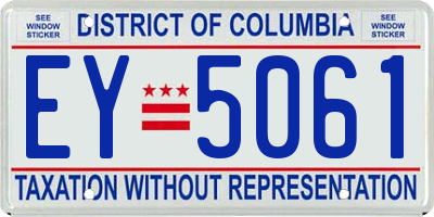 DC license plate EY5061