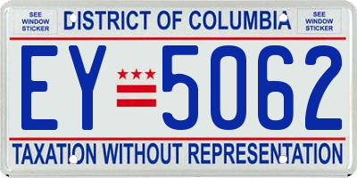 DC license plate EY5062