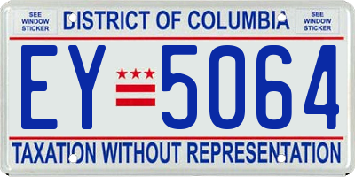 DC license plate EY5064