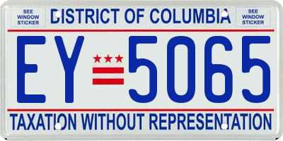 DC license plate EY5065