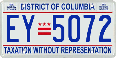 DC license plate EY5072