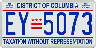 DC license plate EY5073