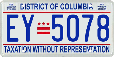 DC license plate EY5078