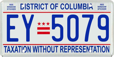 DC license plate EY5079