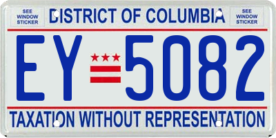 DC license plate EY5082