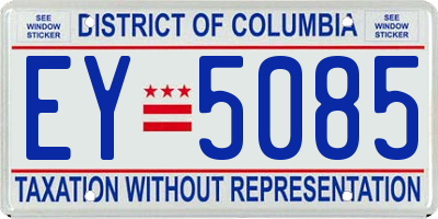 DC license plate EY5085