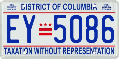 DC license plate EY5086
