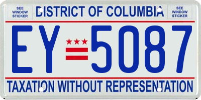 DC license plate EY5087