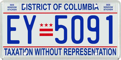 DC license plate EY5091