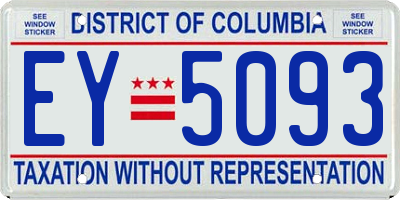 DC license plate EY5093