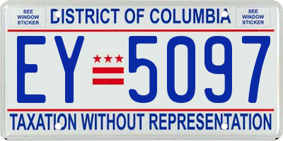 DC license plate EY5097