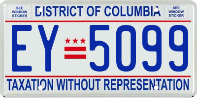 DC license plate EY5099