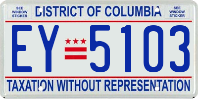 DC license plate EY5103