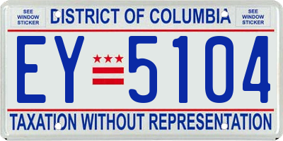 DC license plate EY5104