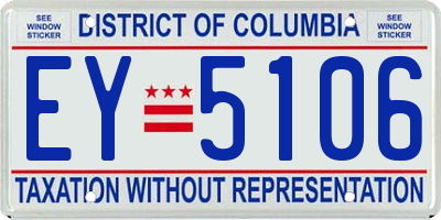 DC license plate EY5106