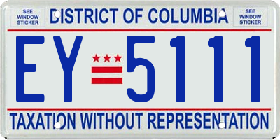DC license plate EY5111