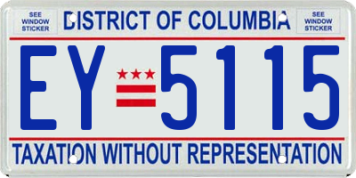 DC license plate EY5115