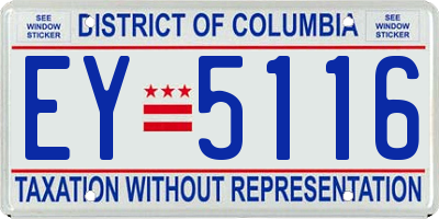 DC license plate EY5116