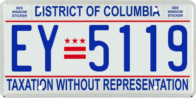 DC license plate EY5119