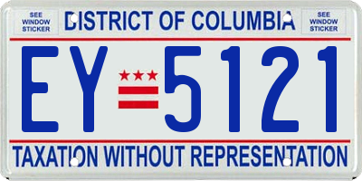 DC license plate EY5121