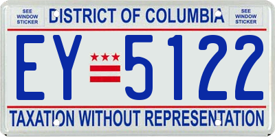 DC license plate EY5122