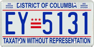 DC license plate EY5131