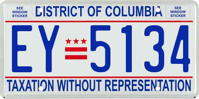 DC license plate EY5134