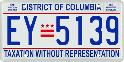 DC license plate EY5139