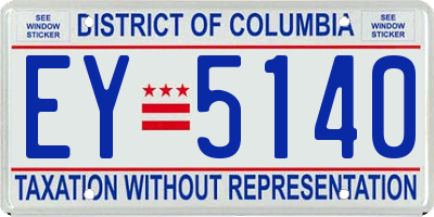 DC license plate EY5140