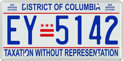 DC license plate EY5142